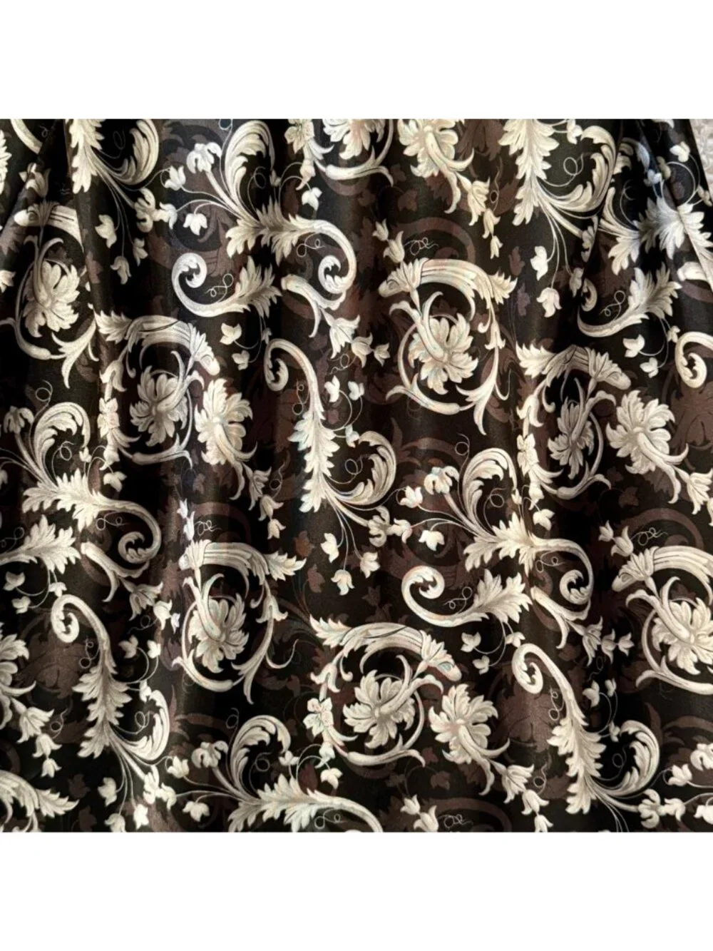 Adonna Black Silver Floral Slip Dress Satin Size M Whimsygoth Coquette Tie Back - Picture 3 of 9